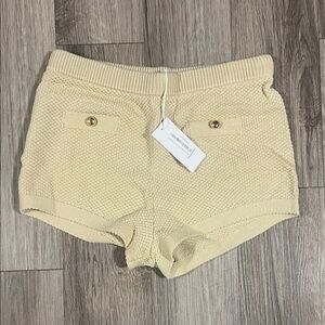 Reformation Women's Cream Knit Shorts